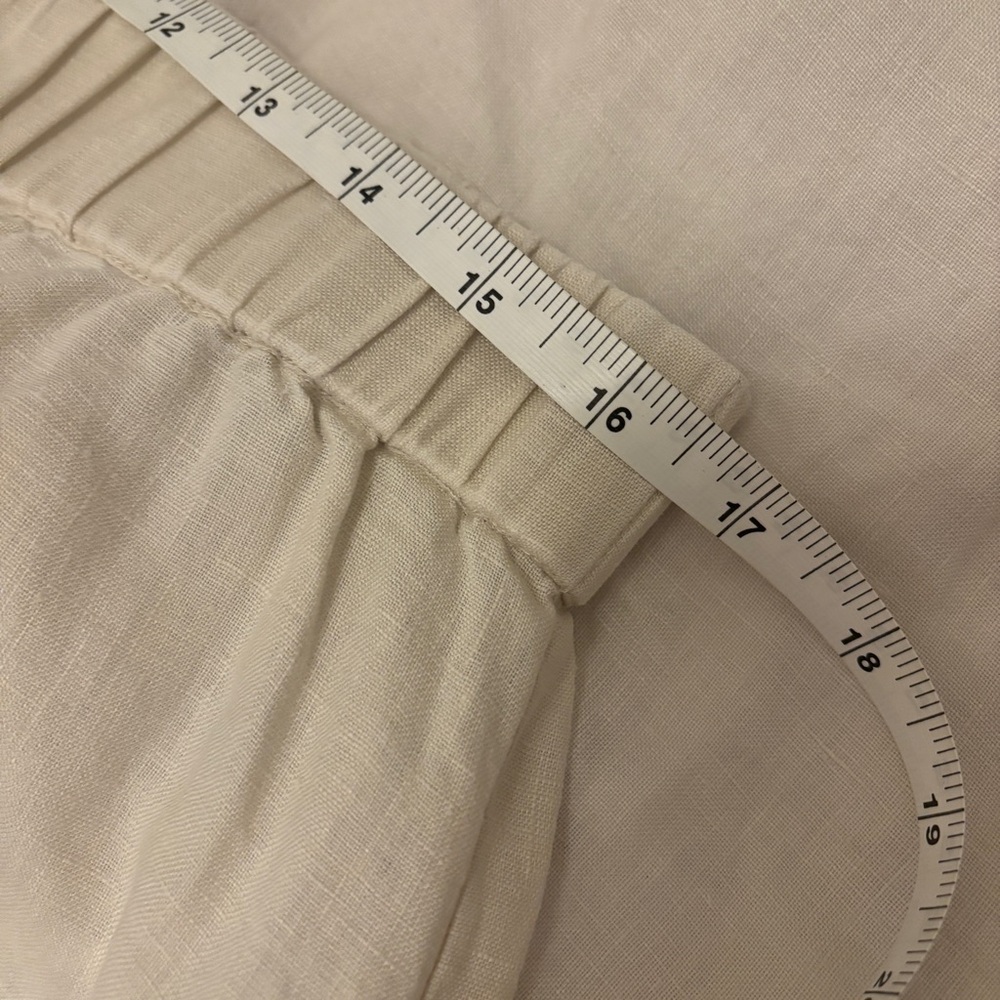Quince 100% European Linen Tapered Ankle Pants Pockets, Sand - Picture 10 of 11